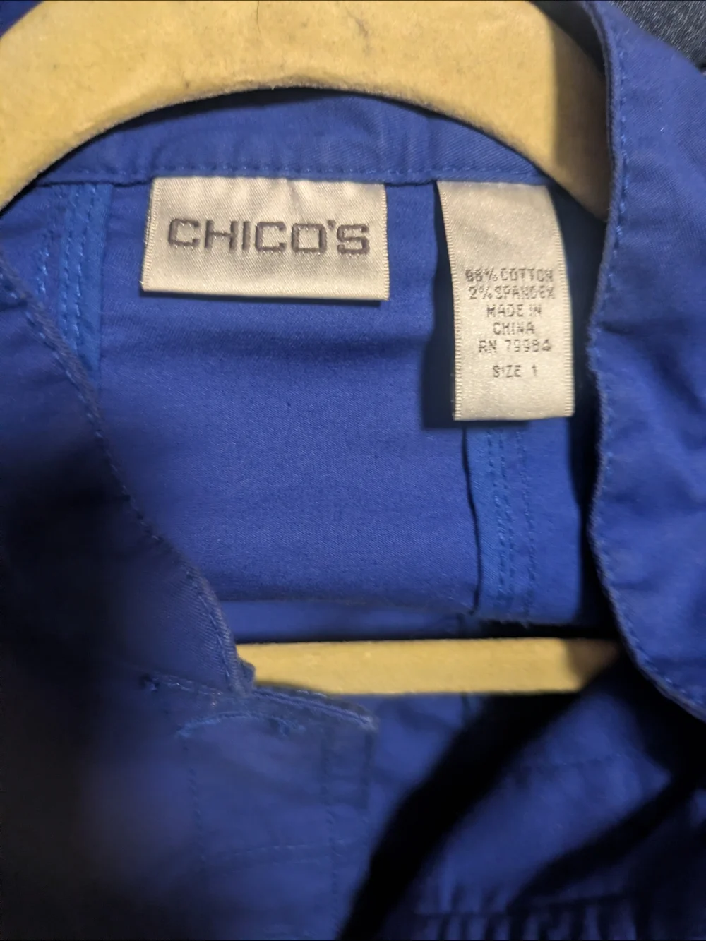 Chico's Royal Blue Military-Style Field Jacket
